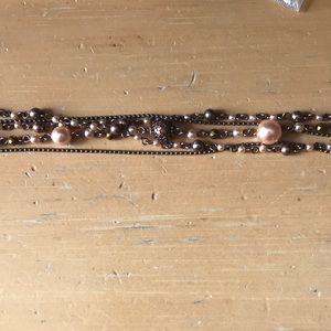 Rose gold and pearl costume jewelry used